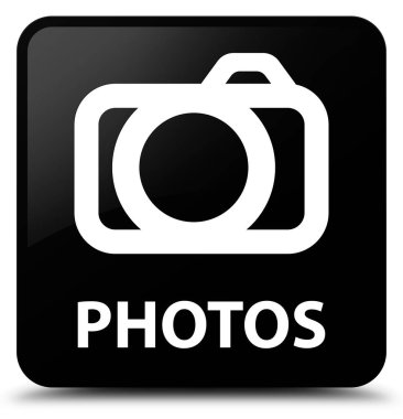 Fotoğraflar (kamera simgesi) siyah kare düğme