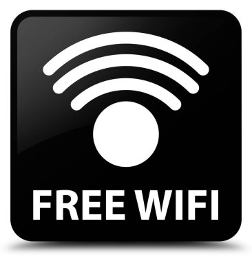 Ücretsiz Wi-Fi siyah kare düğme