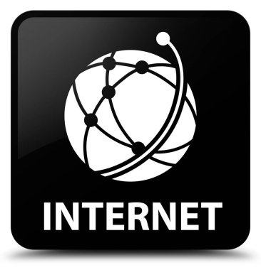 Internet (küresel ağ simgesini) siyah kare düğme