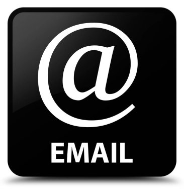 E-posta (adresi simgesi) siyah kare düğme