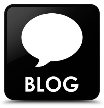 Blog (görüşme simgesi) siyah kare düğme