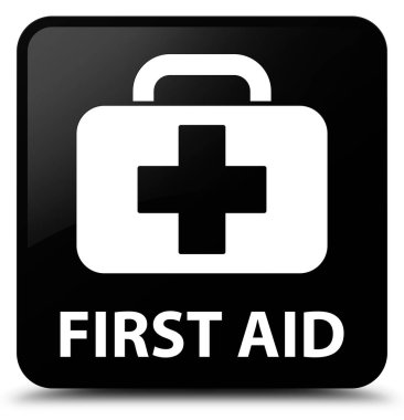 İlk yardım siyah kare düğme