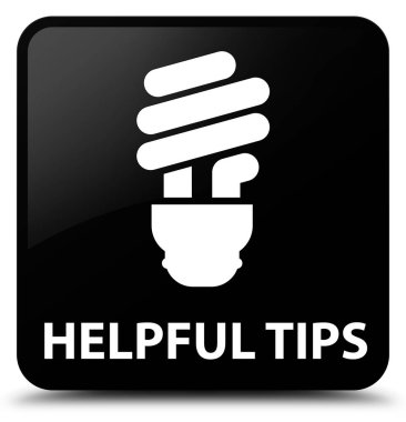 Yararlı ipuçları (ampul simgesi) siyah kare düğme