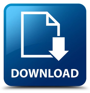 Download (Belge simgesi) mavi kare düğme