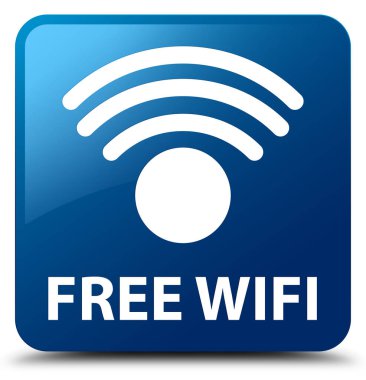 Ücretsiz Wi-Fi mavi kare düğme