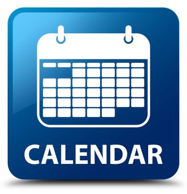 Takvim mavi kare düğme