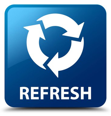Yenileme mavi kare düğme