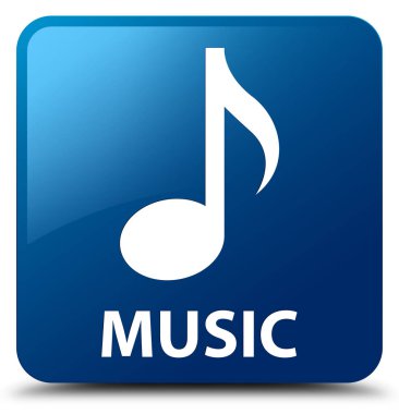 Müzik mavi kare düğme