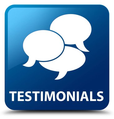 Görüşler (yorum simgesi) mavi kare düğme