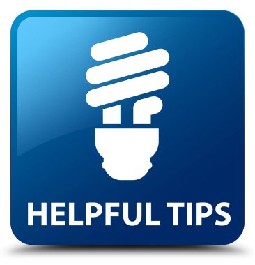 Yararlı ipuçları (ampul simgesi) mavi kare düğme