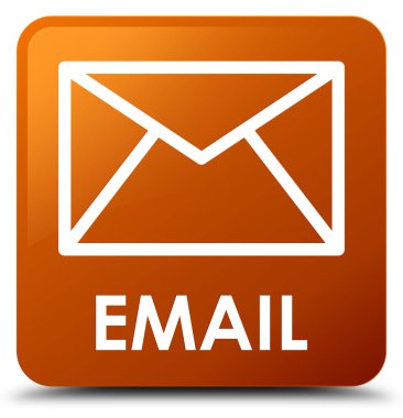 E-posta kahverengi kare düğme