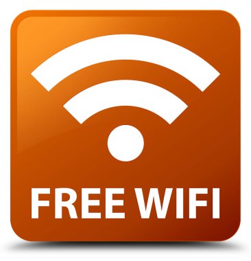 Ücretsiz Wi-Fi kahverengi kare düğme