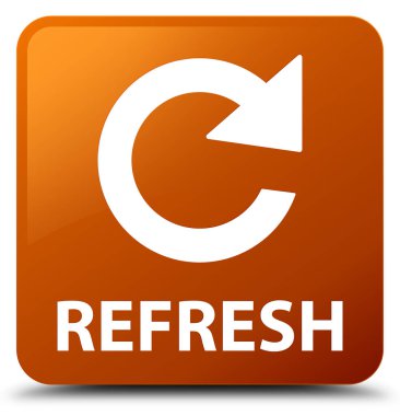 Yenileme (döndürme ok simgesi) kahverengi kare düğme