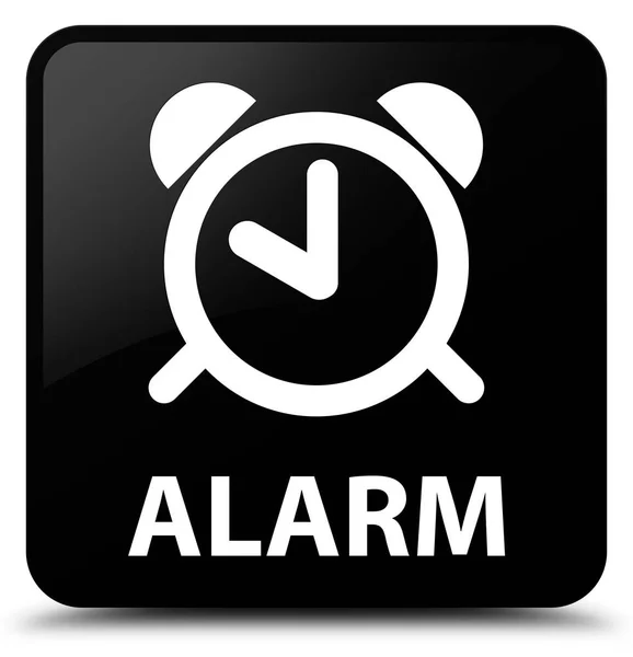 Kwadratowy przycisk alarmu czarny — Zdjęcie stockowe