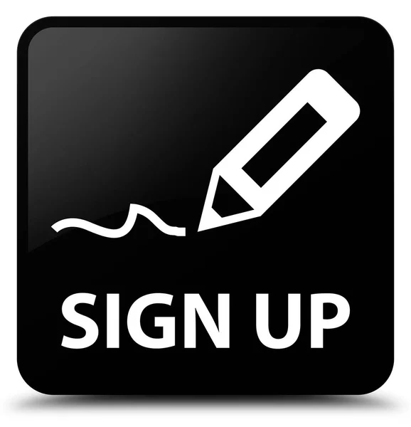 Sign up black square button — Stock Photo, Image