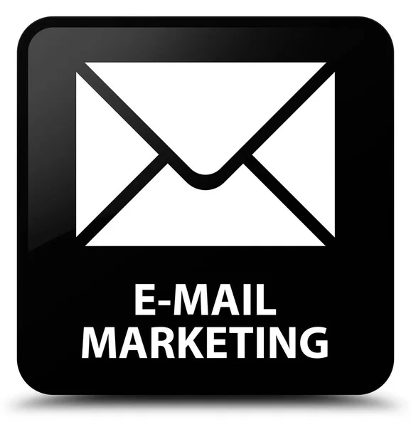 E-mail marketing preto botão quadrado — Fotografia de Stock