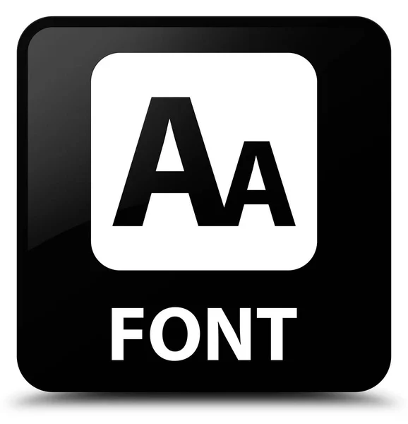 Font svart fyrkantig knapp — Stockfoto