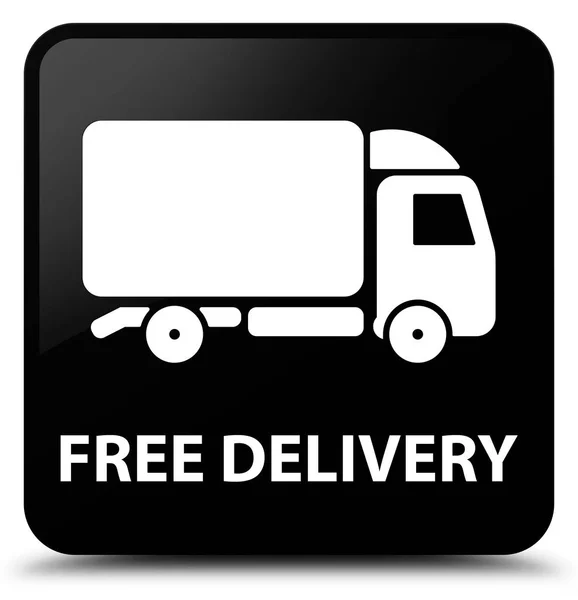 Free delivery black square button — Stock Photo, Image