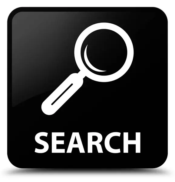 Search black square button — Stock Photo, Image