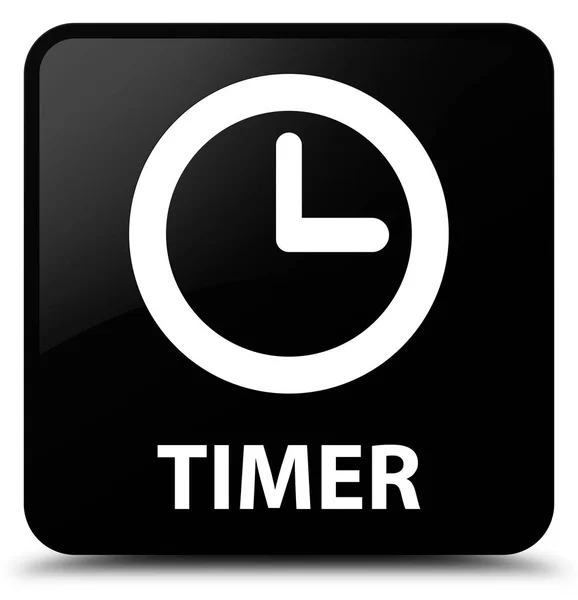 Timer botão quadrado preto — Fotografia de Stock