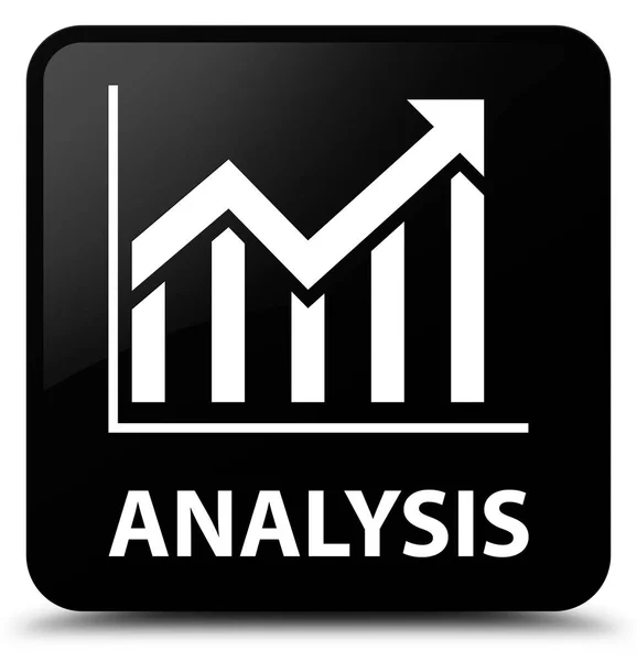 Analisi (icona statistica) pulsante quadrato nero — Foto Stock