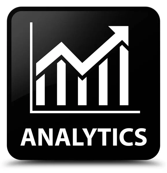Analytics (statystyki ikona) czarny przycisk kwadratowy — Zdjęcie stockowe