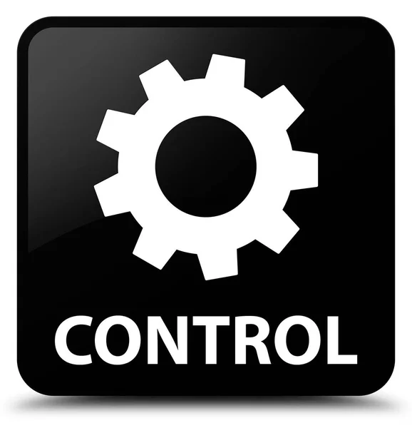 Kontroll (inställningsikonen) svart fyrkantig knapp — Stockfoto