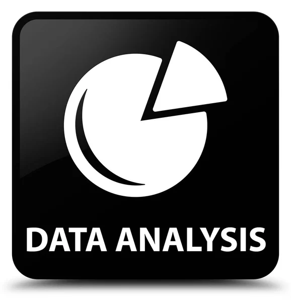 Analisis data (ikon grafik) tombol persegi hitam — Stok Foto