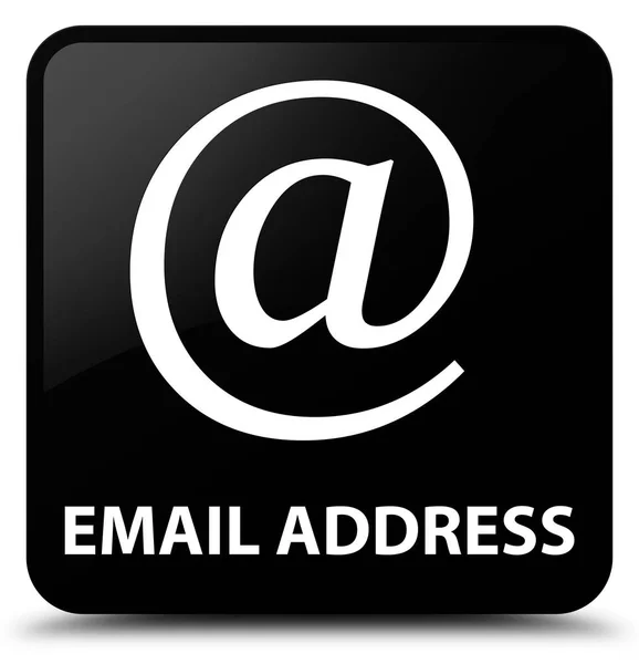 E-mail adres czarny przycisk kwadratowy — Zdjęcie stockowe