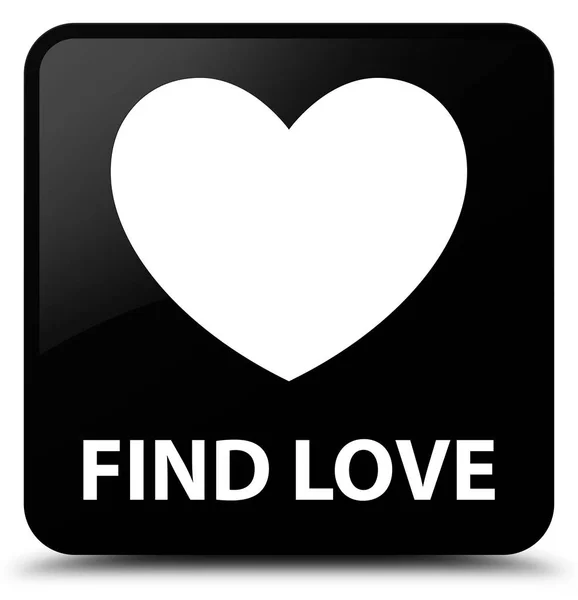 Encontrar o amor botão quadrado preto — Fotografia de Stock