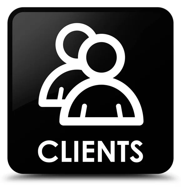 Klienten (Gruppensymbol) schwarzer quadratischer Knopf — Stockfoto