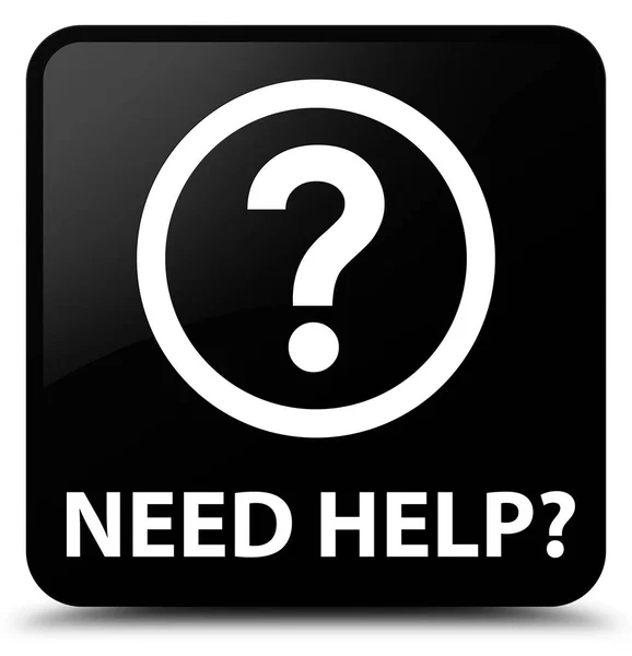 Need help (question icon) black square button — Stock Photo, Image