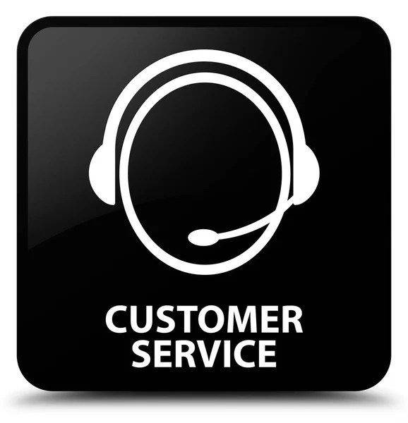 Servicio al cliente (icono de atención al cliente) botón cuadrado negro — Foto de Stock