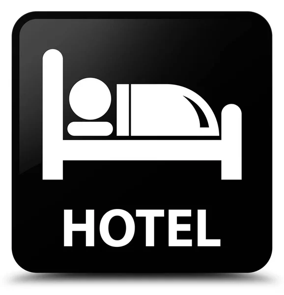 Hotel schwarzer quadratischer Knopf — Stockfoto