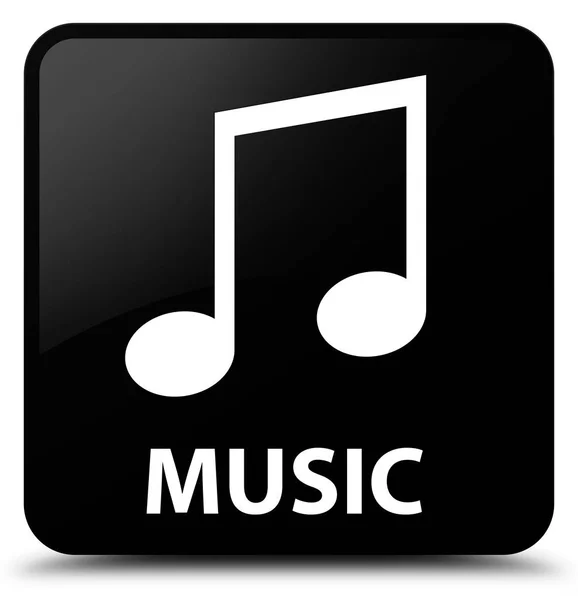 Music (tune icon) black square button — Stock Photo, Image