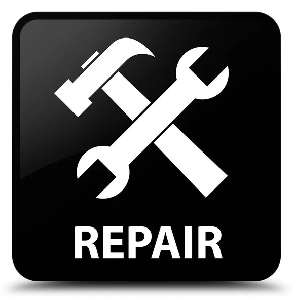 Reparar (icono de herramientas) botón cuadrado negro — Foto de Stock