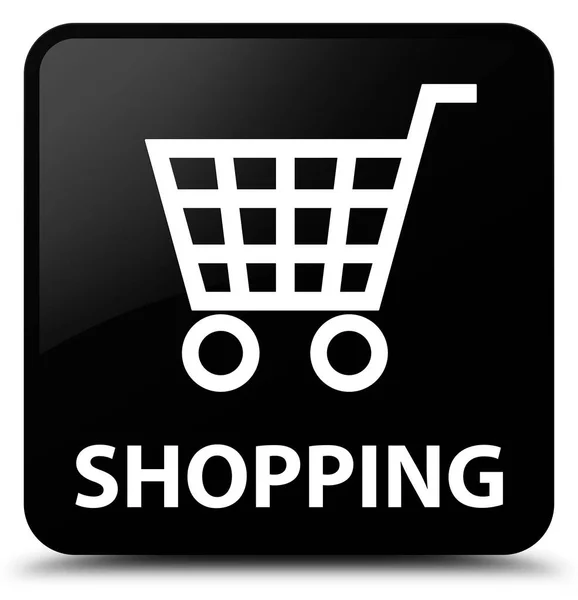 Shopping black square button — Stock Photo, Image