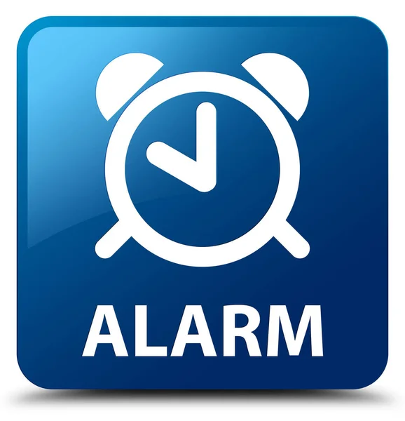 Alarm mavi kare düğmesi — Stok fotoğraf