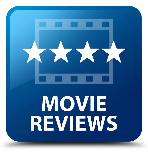 Film reviews blauwe vierkante knop — Stockfoto