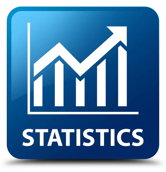 Στατιστικά στοιχεία μπλε τετράγωνο κουμπί — Φωτογραφία Αρχείου