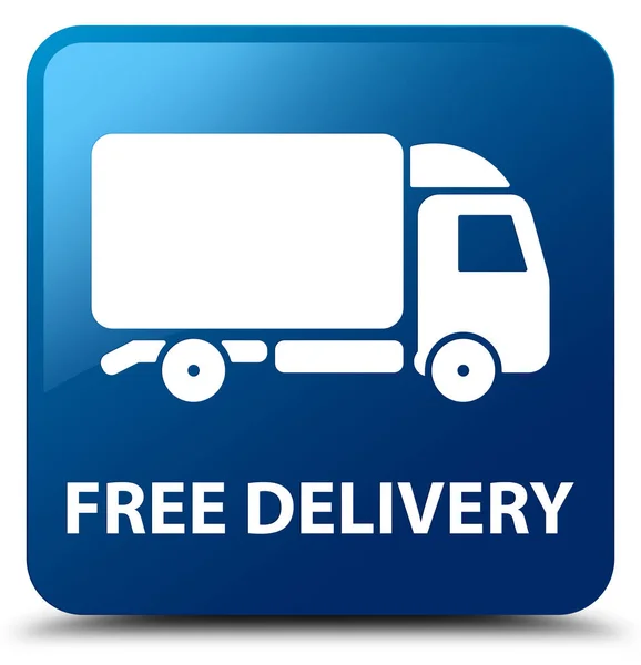 Free delivery blue square button — Stock Photo, Image