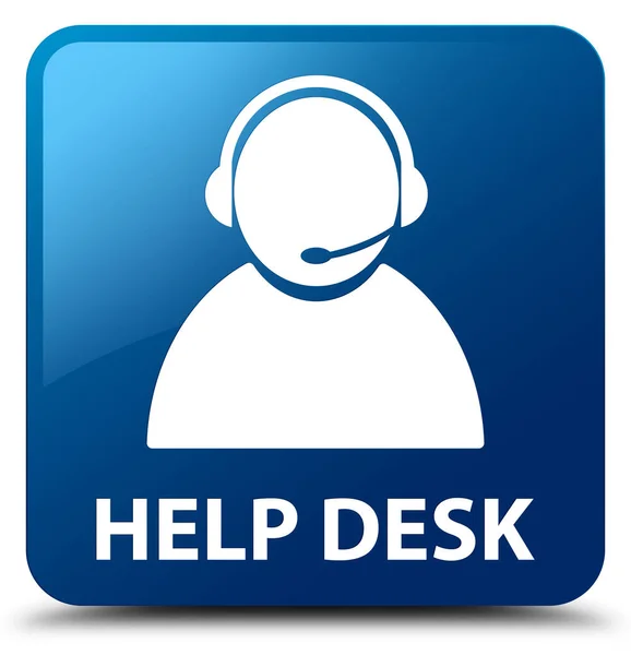 Helpdesk (pictogram van de zorg van de klant) blauwe vierkante knop — Stockfoto