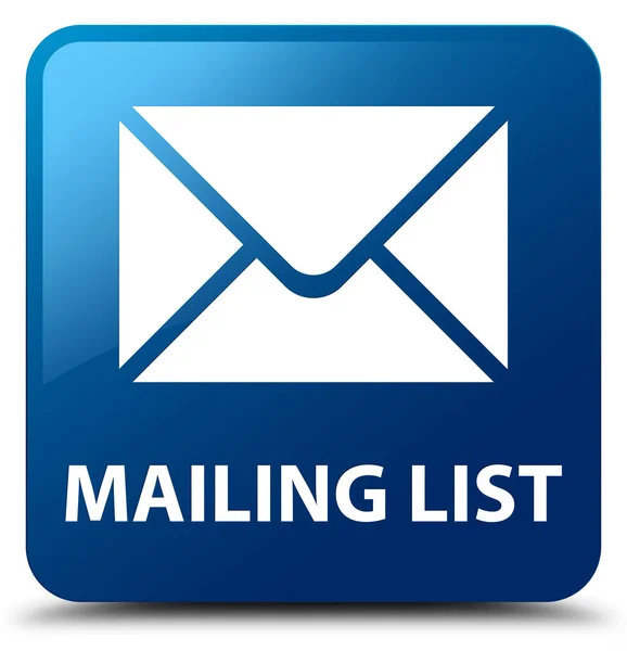 Lista de correo azul botón cuadrado — Foto de Stock