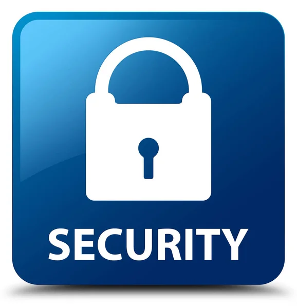 Sicurezza (icona del lucchetto) pulsante quadrato blu — Foto Stock