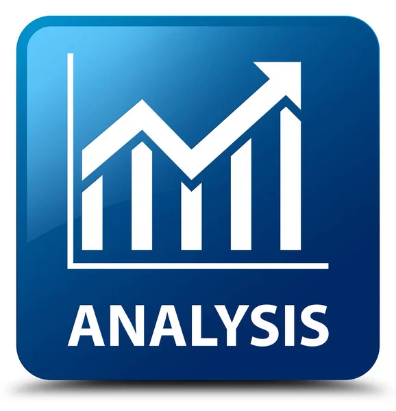 Elemzés (statisztikák ikon) kék négyzet gomb — Stock Fotó
