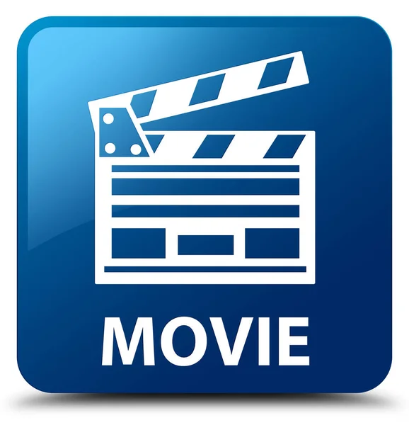 Movie (cinema clip icon) blue square button — Stock Photo, Image