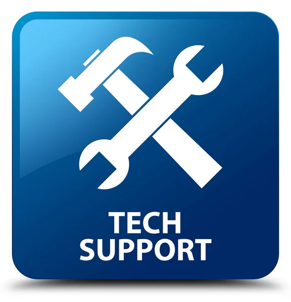 Tech support (extra pictogram) blauwe vierkante knop — Stockfoto