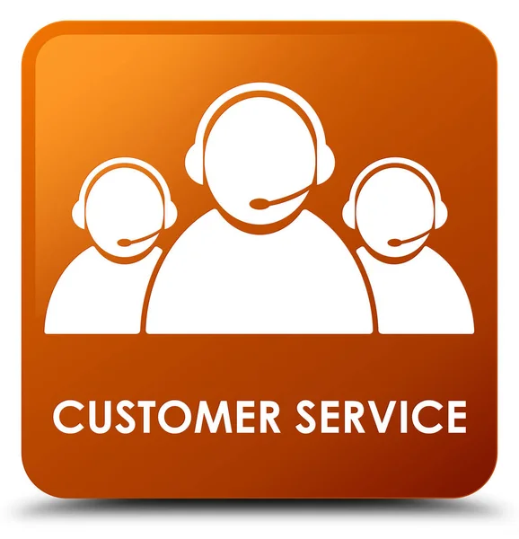Servizio clienti (icona del team) pulsante quadrato marrone — Foto Stock