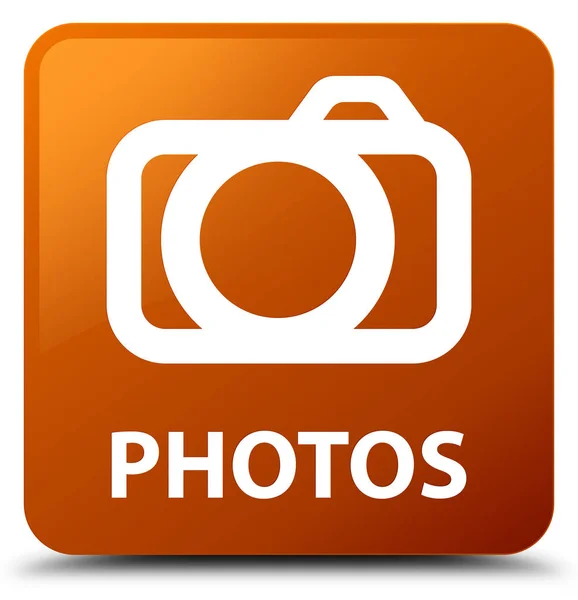 Fotos (Kamera-Symbol) braune quadratische Taste — Stockfoto