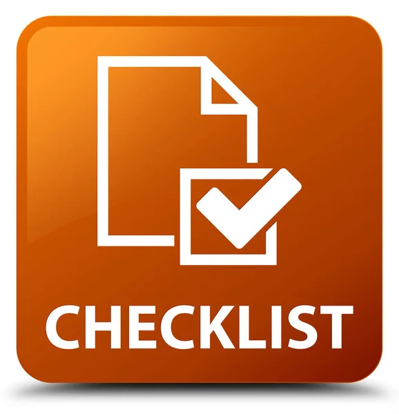 Checklist brown square button — Stock Photo, Image